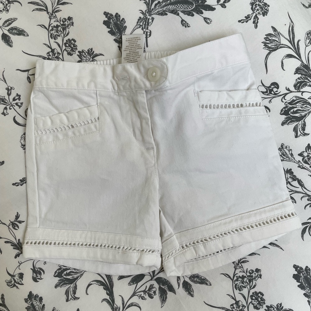 Janie and Jack Girls’ White Shorts, 6-12 months